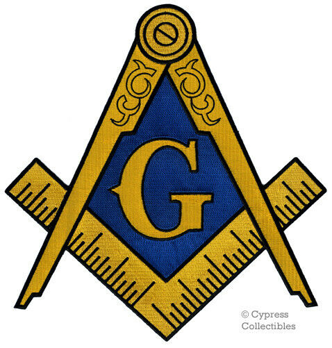 Large Masonic Logo Embroidered Patch Iron-on Freemason Square Compass Mason Big